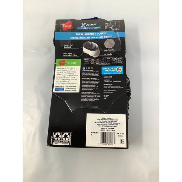 Hanes Men's Small 3 Pack X-Temp Total Support Pouch Boxer Brief Long Leg G10-19 - Picture 3 of 6